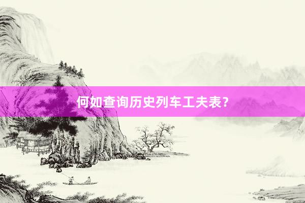 何如查询历史列车工夫表？
